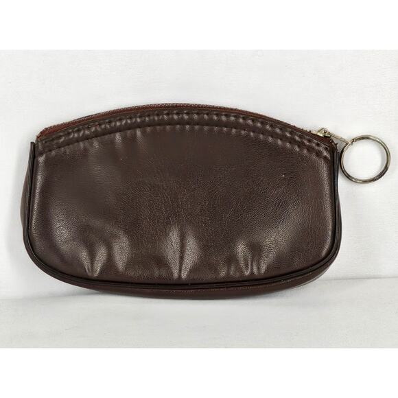 PICCADILLY VINTAGE LEATHERETTE COMPACT POUCH W/ KEY RING – MADE IN ENGLAND - Picture 2 of 10